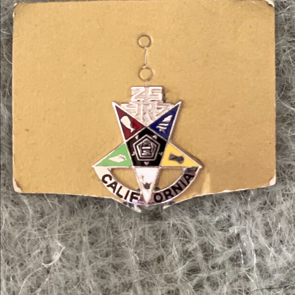 Vintage Sterling Silver 25 Year Eastern Star Pin, MINT Condition